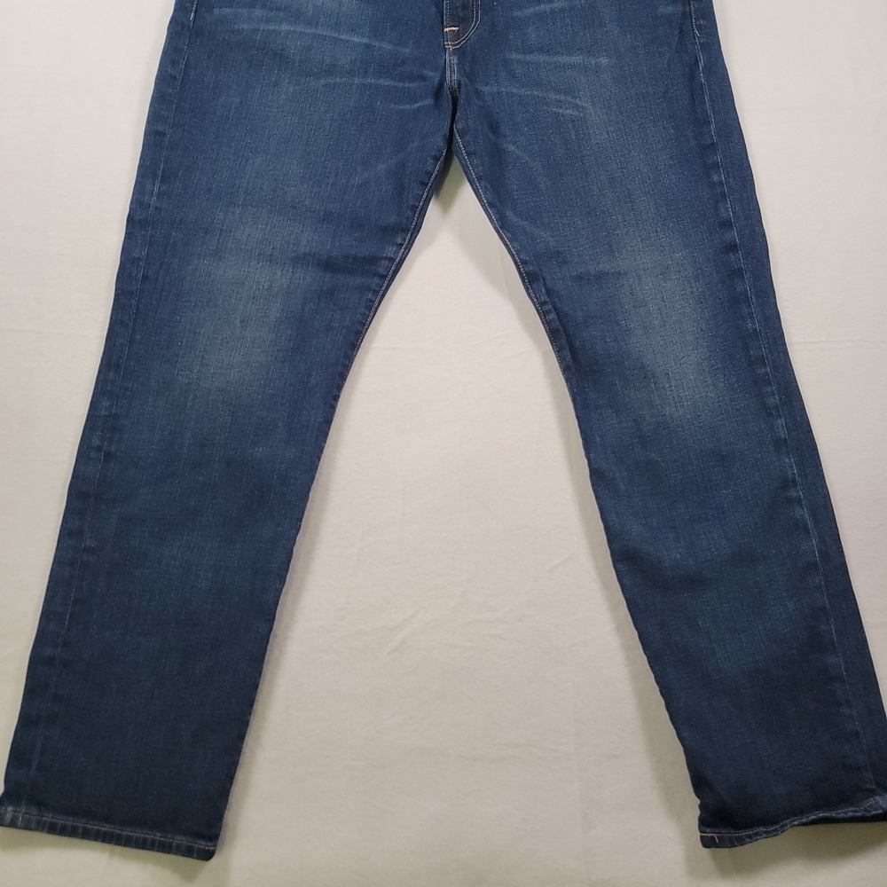 Lucky Brand 121 Heritage Slim Jeans Mens 40x30 Blue Dark Wash Stretch Denim - Picture 4 of 16